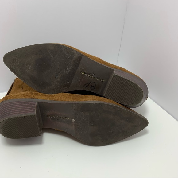 Banana Republic Faux Suede Dark Brown Bootie Size 8.5 Ankle Western Bootie - Picture 12 of 13